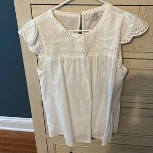 Loft white blouse top size medium